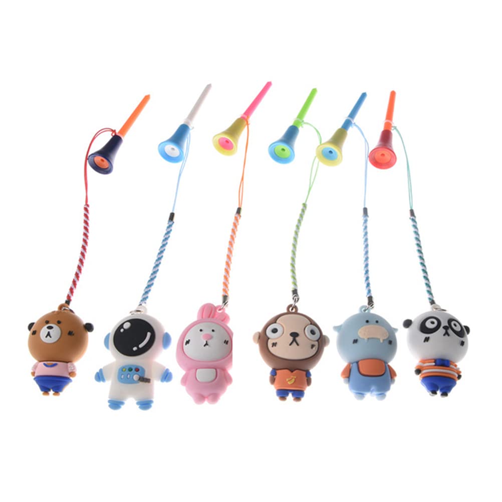 RiToEasysports Golf Tee Holder, Anti Lost Easy Carry Strap Golf Tee Ring 6Pcs Plastic Rubber Cartoon for Golfers on Course Practice Travel