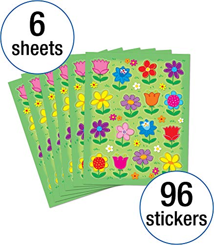 Flower Reward Stickers for Kids - 96-Piece Classroom Incentive Pack - Flowers