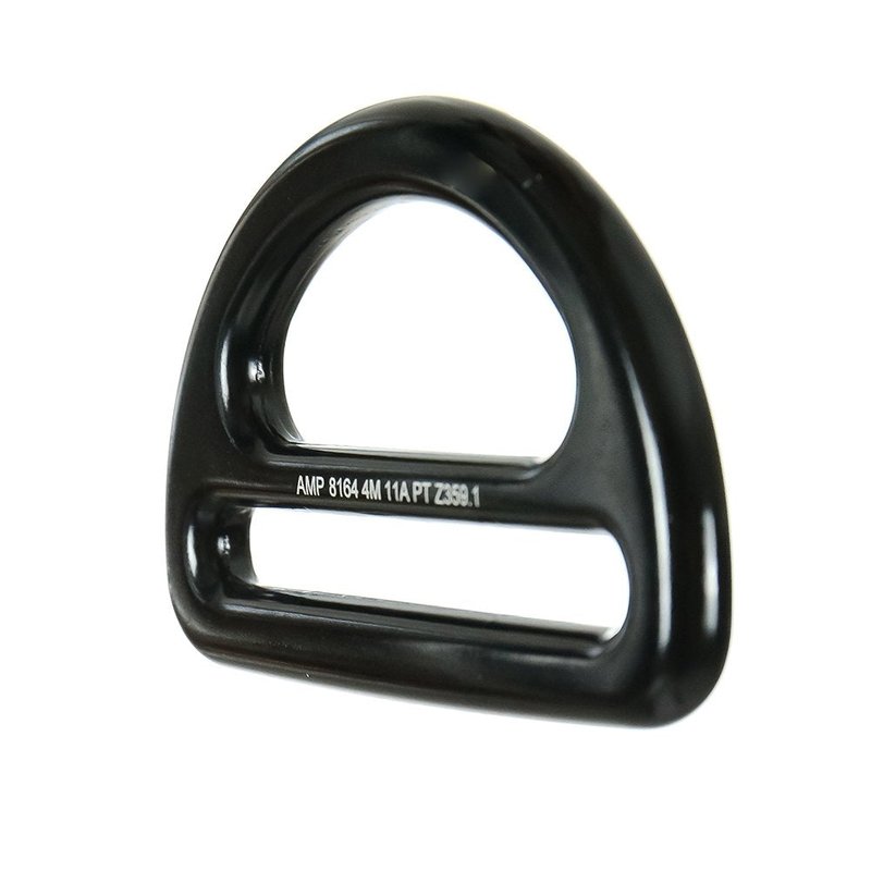 Fusion Climb Black Bretta Aluminum D-Ring for 3 1/4" Webbing - Lightweight and Slotted for Industrial and Climbing Use