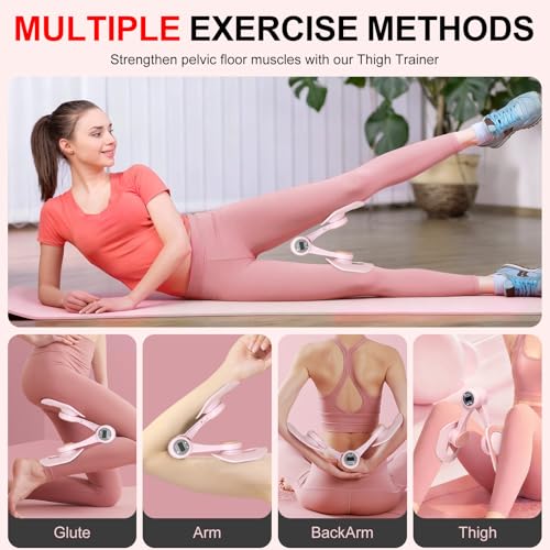 Adjustable Thigh Trainer with Resistance Bands & Auto Counter for Home Fitness