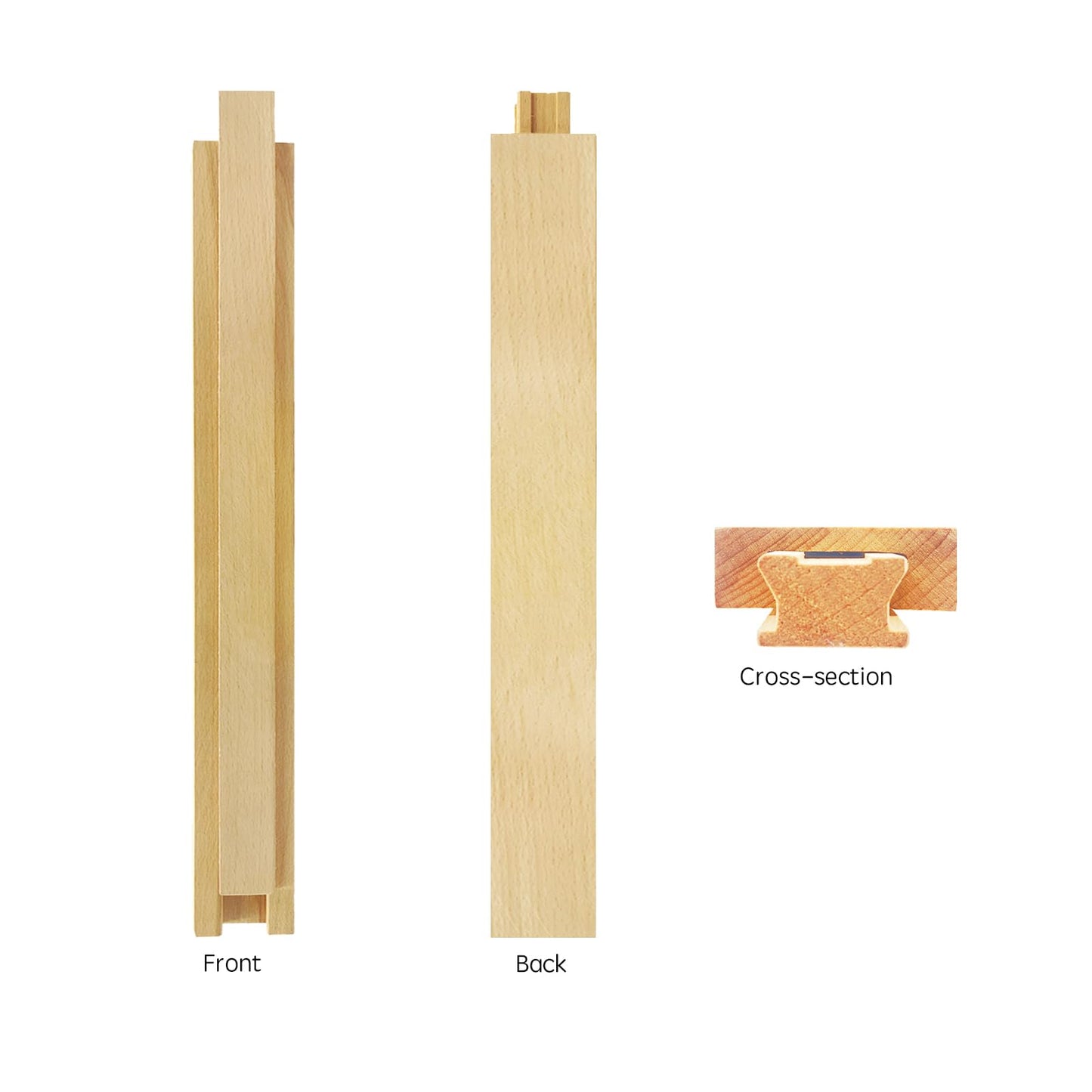 1 PCS Wooden Undermount Drawer Slides Classic Guide Center Mount Track 15.7 Inchs, Wood Drawer Glides Bottom Rails Replacement Kit (S002)