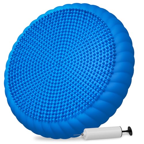 Wobble Cushion with Inflation Pump - Blue Wiggle Seat Balance Disc