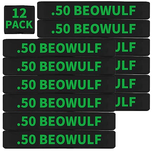 .50 Beowulf Magazine Marking Bands - 12 Pack Black & Green