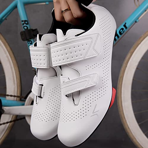 Cycling Shoes with Delta Cleats for Peloton - 9 Women/7 Men - White