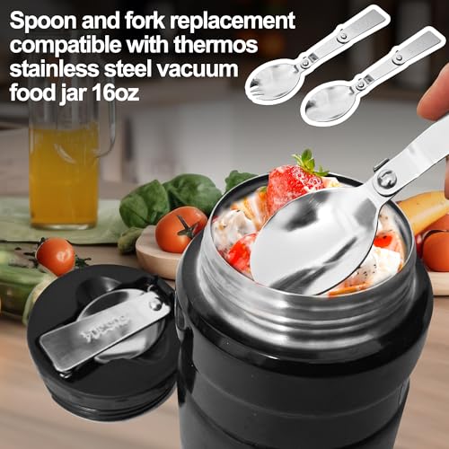 Foldable Stainless Steel Spoon and Fork Set - Portable for Food Jars