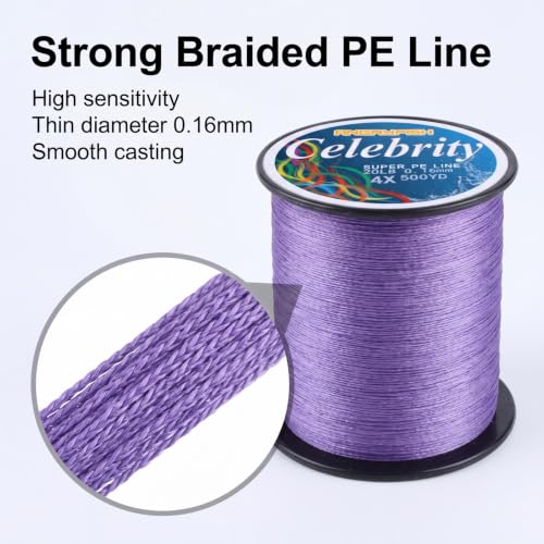 Super Strong Braided Fishing Line - 4 Strands, Zero Stretch, Abrasion Resistant