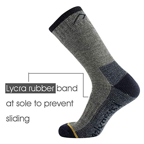 Men's Merino Wool Hiking Socks - Breathable Athletic Crew - 1 Pair Littlegaryyellowletter