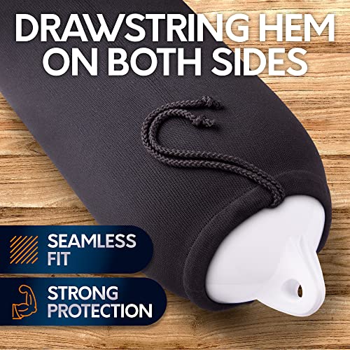 Byllstore Boat Fender Covers 8" x 22" Black 1 Pack - Polyester Fender Protective Sleeve