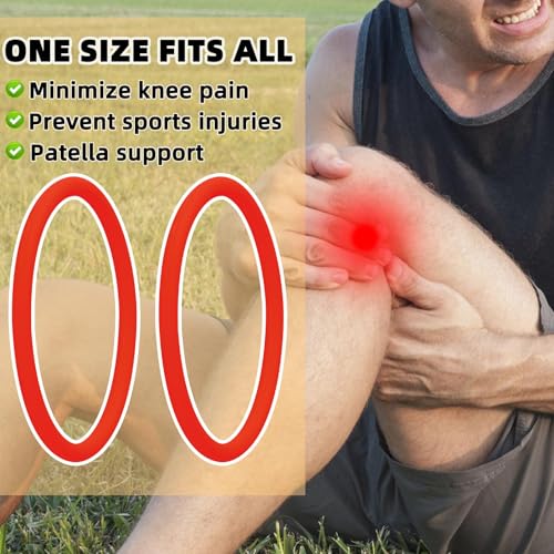 Patellar Tendon Support Straps - Silicone Knee Bands - 4 Pack (Red+Purple)