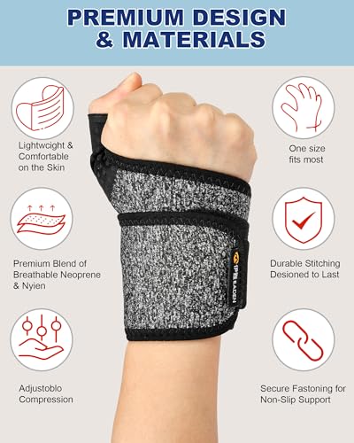 Adjustable Wrist Brace for Right Hand - Carpal Tunnel Relief & Support