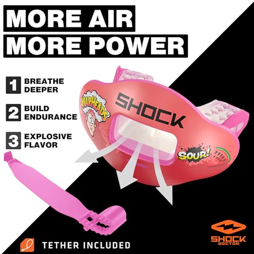 Max Air Flow Mouth Guard for Football, Hockey, Lacrosse - Full Protection with Lip Guard, Compatible with Braces