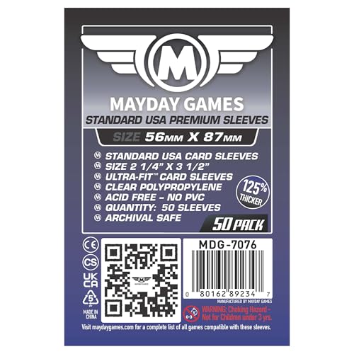 Premium USA Standard Card Sleeves 56x87mm - 90 Micron Protector - 50 Pack