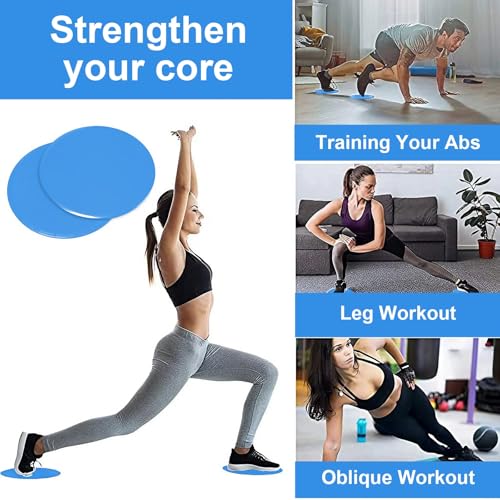 Dual-Sided Exercise Gliding Discs - Core Workout Fitness Sliders - Blue