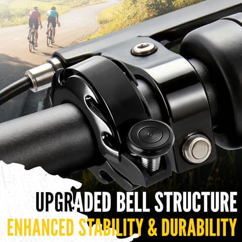 OLXIYOC Bike Bell Aluminum Alloy 0.75-1in Fits 19-25.4mm - Black