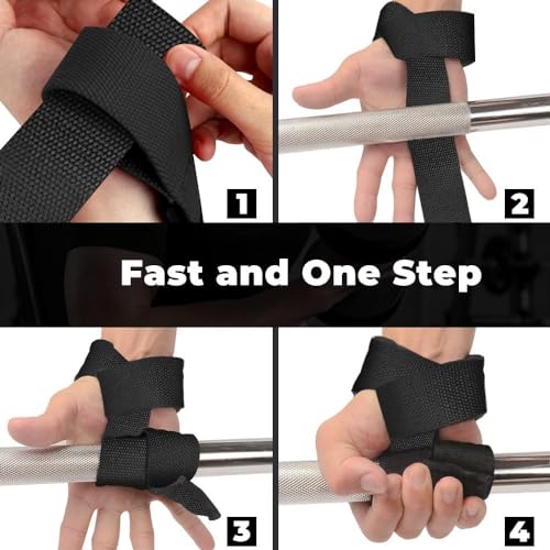 Padded Neoprene Weightlifting Straps for Power Lifting - Black