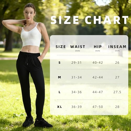 Ipletix Full Length Navy Joggers for Women with Pockets, Medium Size