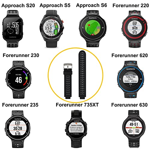 Garmin Approach S20 S5 S6 Watch Bands - Colorful Replacement Strap - Black/White