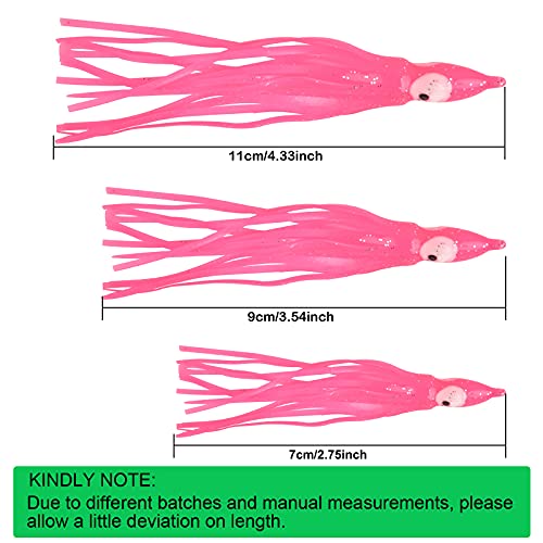JSHANMEI 30pcs Mixed Color Soft Plastic Octopus Lures 2.75in Saltwater Fishing Baits