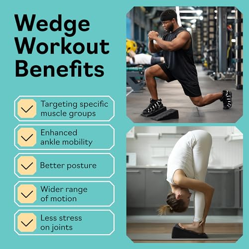 Squat Wedge Block Set - 960 LBS Capacity Slant Board - Classic & Black
