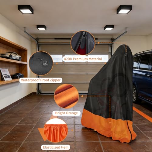 420D Waterproof Vertical Bike Rack Cover for Single Bicycle - Outdoor & Garage Use