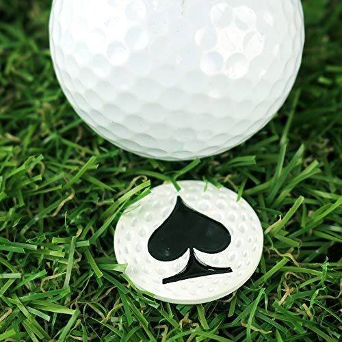 Golf Ball Markers - Assorted Soft Enamel Design, 24.4mm, 5 Pcs - Poker