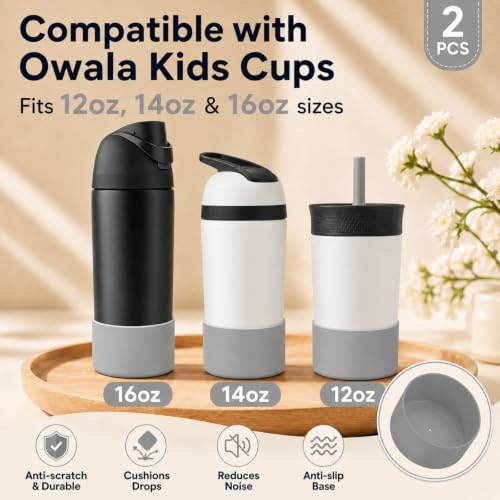Silicone Boots for Owala Kids Water Bottles - Gray (2PCS)