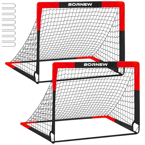 2 Pack Portable Soccer Goals for Kids - Indoor & Outdoor Use, 4' x 3'