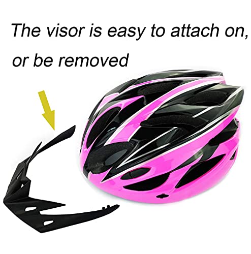 Adjustable Adult Bike Helmet - Lightweight Safety Protection - Pink+Black
