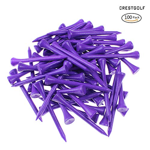 Wooden Golf Tees - 2-3/4 Inch, Pack of 100 - Purple