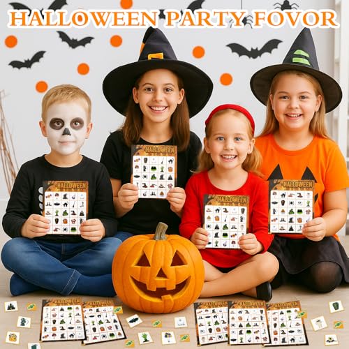 Halloween Bingo Game Cards - 24 Players, Orange Theme