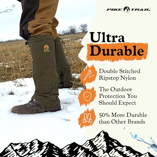 Adjustable Leg Gaiters - Lightweight Waterproof Leg Guards - Black