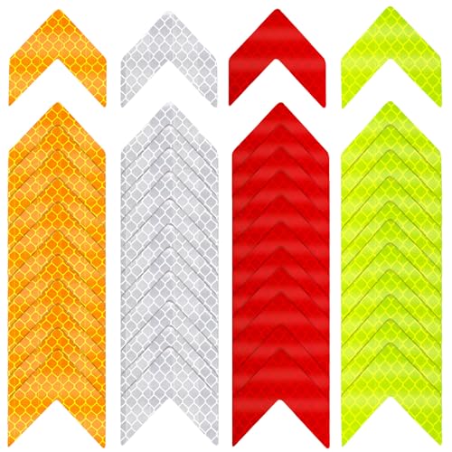 48-Piece Reflective Arrow Safety Stickers - Waterproof High-Visibility Decals
