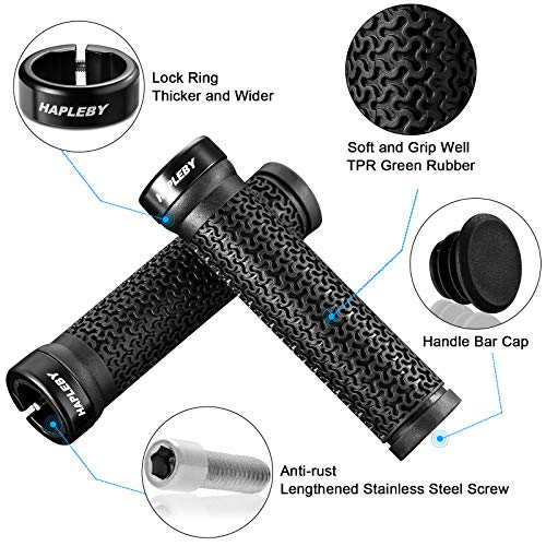 Premium Lock-On Bicycle Handlebar Grips - 5.2 Inch Anti-Slip, 2PCS