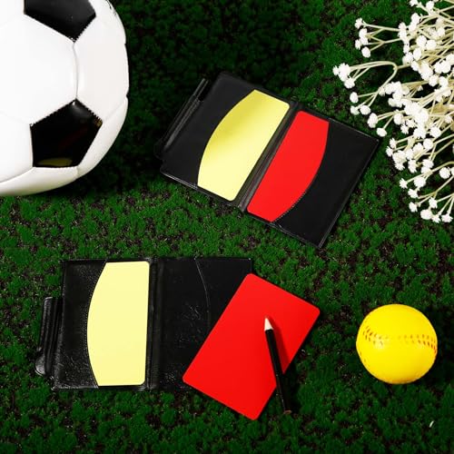Referee Card Set - 2 Red & Yellow Cards with Holder