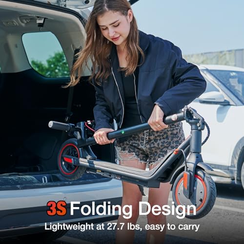 Foldable Electric Scooter for Adults - Smart App, Cruise Control, Carbon Black