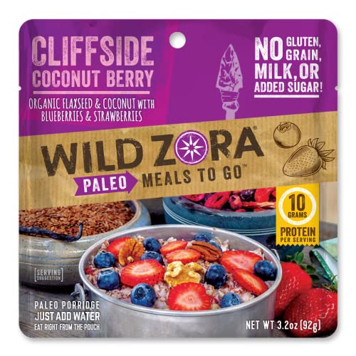 Wild Zora Paleo Freeze Dried Meals Cliffside Coconut Berry 2-Pack - Backpacking & Camping Food, Gluten-Free, Grain-Free