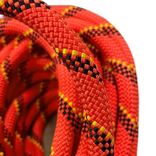 BlazeBeam 10.5mm UIAA Static Climbing Rope 50ft Orange | Nylon Kernmantle Rope