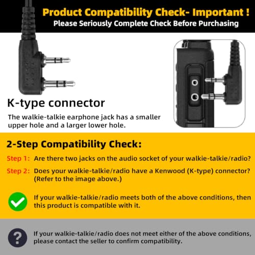 BAOFENG Walkie Talkies Earpiece with Mic,Comfortable Acoustic Tube(2