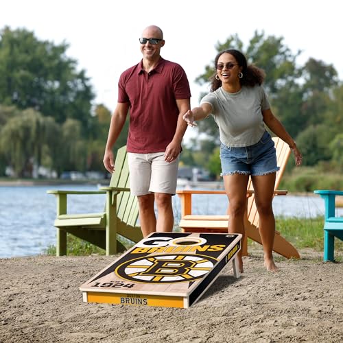 Boston Bruins Cornhole Set - 2' x 4' Wooden Game Boards