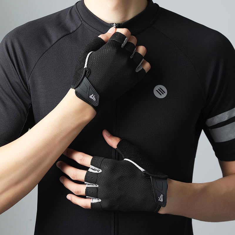 Breathable Workout Gloves for Weightlifting & Exercise - Black, Medium