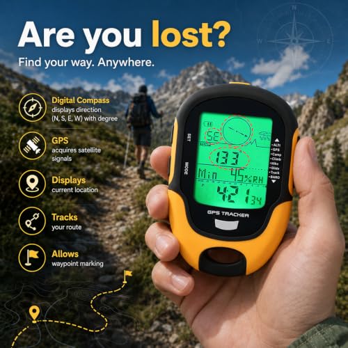 Handheld GPS Altimeter with Barometer & Compass - Waterproof