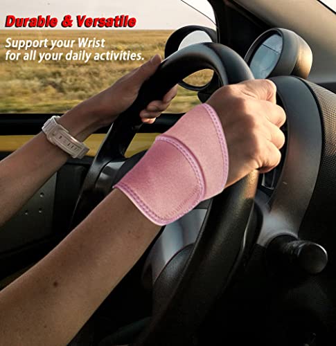 Adjustable Wrist Brace for Carpal Tunnel Relief - Pink