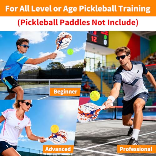 4 Pcs Pickleball Balls - 40 Hole Outdoor Training Balls - Yellow
