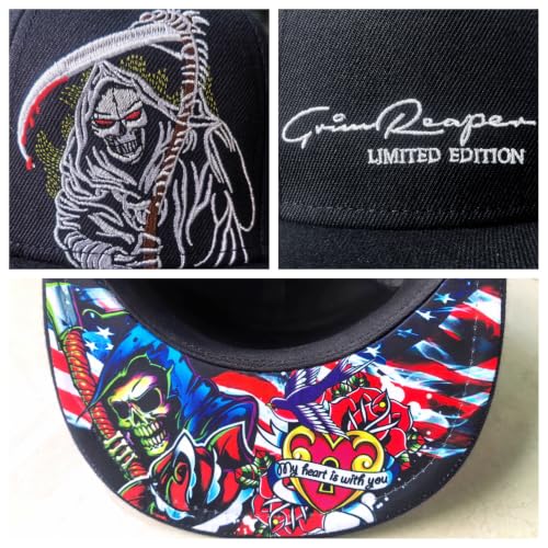 Tilgomedal Grim Reaper Snapback Hat for Men & Women – Fashion Dad Baseball Cap