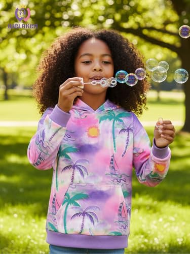Girls' Pullover Hoodie Sweatshirt with Kangaroo Pocket - Tropical Dreamscape 5T
