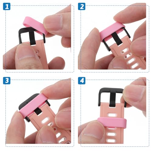 Silicone Watch Band Fastener Rings - 12 Pack Multicolor Loop Keeper, Medium