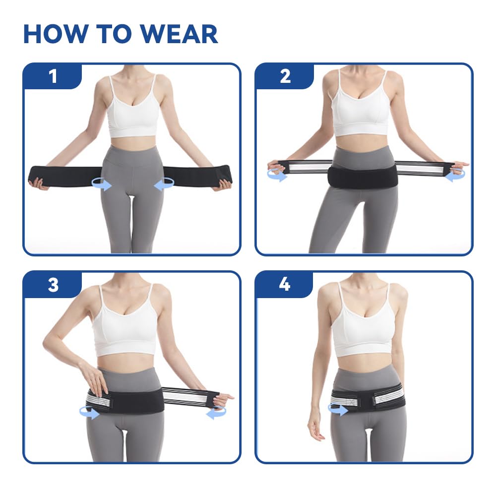 INDEEMAX Sacroiliac SI Joint Hip Belt - Sciatica Pelvis Pain Relief Belt, Braces Pain Pelvic Trochanter Sciatica Pelvis Lumbar Hip Lower Back Support Brace for Men and Women Relief (XL-XXL)