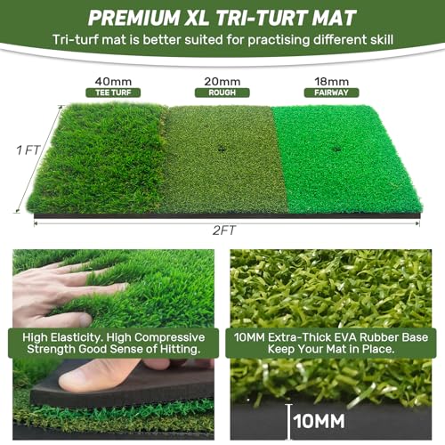 10x7FT Golf Practice Net with Hitting Mat and 5 Balls