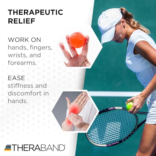 THERABAND XL Soft Hand Exerciser Ball - Red, Grip Strength & Rehab Tool