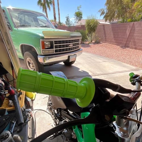 Non-Slip Motorcycle Handlebar Grips - 7/8" 22mm & 24mm Replacement - Green